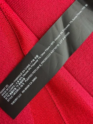 Theory Pleated Peplum Top Red Size Small thumbnail 8