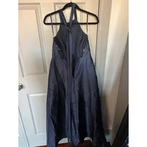Women's Navy Blue Halter Neck Maxi Dress thumbnail 7