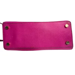 Michael Kors Selma Satchel Women Medium Magenta Pink Studded Saffiano Leather thumbnail 4