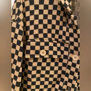 Checkered Brown and Black Shacket thumbnail 2