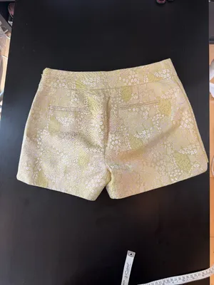 J. Crew Yellow Green Gold Brocade Metallic Shorts Size 2 NWT New thumbnail 8
