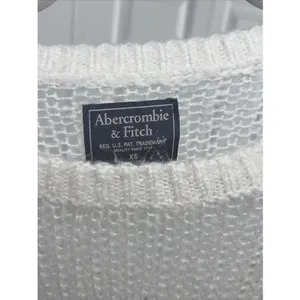 Abercrombie & Fitch Open Knit Sweater Womens Size XS White Y2K Sheer Sweater thumbnail 3