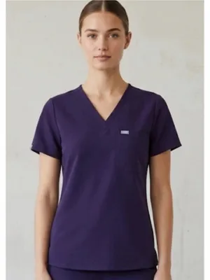 Figs Women’s Deep Purple One Pocket Catarina Scrub Top‎ XXL thumbnail 1