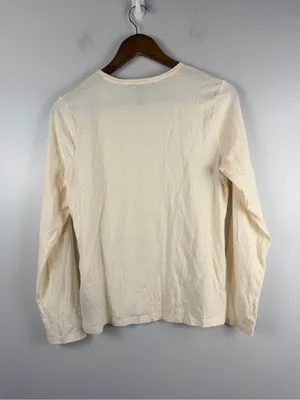 Lauren Ralph Lauren cream long sleeve beaded embellished top size petite medium thumbnail 5