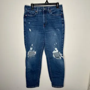 Old‎ Navy High-Waisted O.G. Straight Ripped Ankle Jeans Sz 10 thumbnail 3