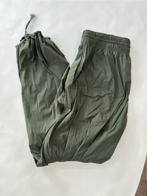 YPB Your Personal Best Crinkle Nylon Parachute Jogger in Desert Olive Green M thumbnail 4