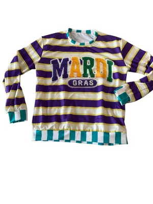Men’s / Women’s Mardi Gras Long Sleeve Striped Top Size S #260760 thumbnail 3