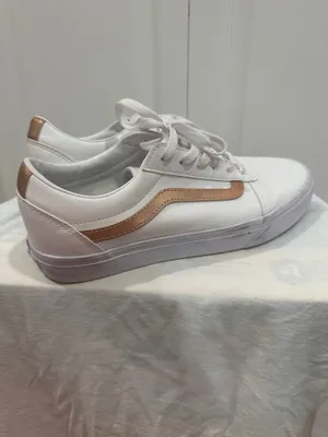 Vans Ward Tumble White Leather Rose Gold Sneakers Women's Size 10 thumbnail 3