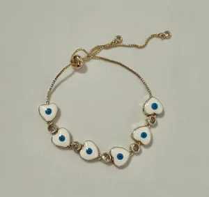 Gold Plated Evil Eye Adjustable Bracelet thumbnail 1