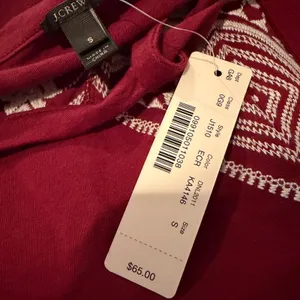 J. Crew Embroidered Tie‎ Neck Long Sleeve Top Women's Small Burgundy Boho Hippie thumbnail 7