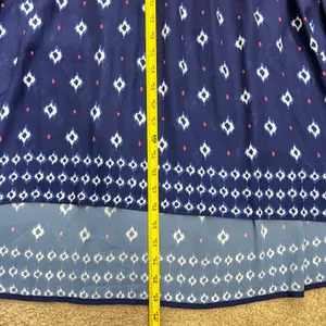 C. Wonder Halter Maxi Dress Womens 14 Blue Geometric Ikat‎ Tiered Boho Summer thumbnail 9