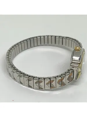 Vintage watch-it women watch silver gold tone 20mm quartz analog 6.5” running thumbnail 7