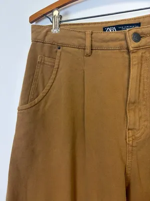Zara Slouchy Paper Bag Balloon Fit Pants thumbnail 3
