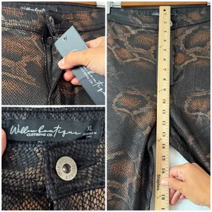 Willow Boutique XL Brown Snake Print Flare Pants High Rise Stretch Bell Bottom thumbnail 4