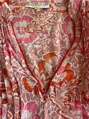 Roberta Roller Rabbit for Piperlime Pink Floral Cotton Tunic Blouse‎ L thumbnail 6