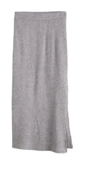 NWT Gilli Light Grey Knit Midi Skirt thumbnail 1