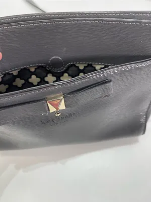 Kate Spade New York Gray Small Leather Crossbody Bag Outside Pocket Coquette thumbnail 10