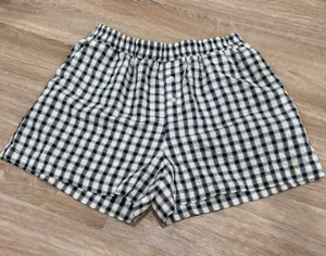 Navy Boxer Gingham Shorts Blue Size L thumbnail 1