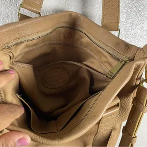 Fossil leather tote bag thumbnail 6