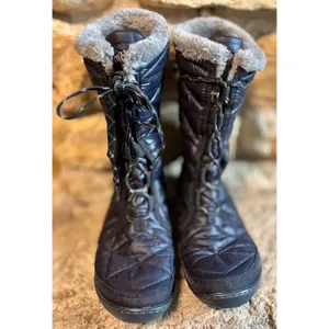 Columbia Powder Summit II Black Gray Down Faux Fur Waterproof Winter Boots 8.5 thumbnail 2