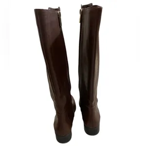 Elegant Brown Knee-High Women's Riding Boots preppy equestrian thumbnail 4