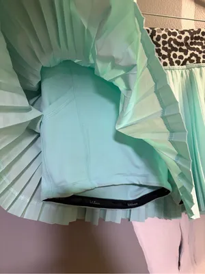 Lululemon Pleated Mint Green Skirt with Leopard Waistband thumbnail 6