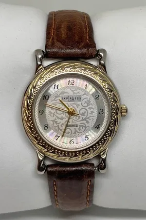 Vintage La express women’s silver gold tone watch 29mm quartz analog running thumbnail 1