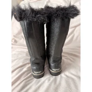 Sorel Joan of Arctic Black Glitter Faux Fur Waterproof Winter Boots Size 9 thumbnail 5