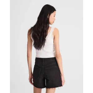 Madewell The Perfect Mid-Length Jean Short Catalani Wash Black Frayed Hem 28 thumbnail 3