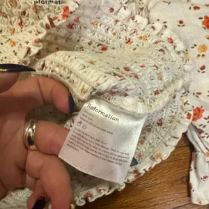 Reformation Clementine Ruched‎ Floral Print Linen Top thumbnail 7