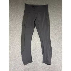 Lululemon Women's Black Mesh Panel Legging Tight In‎ Size 6 Side Pockets Crop thumbnail 6