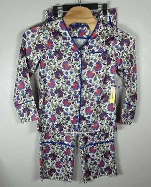 NEW Summersalt Cloud 9 Silky Satin Floral Pajama Set Small Button Up Shirt Pants thumbnail 1