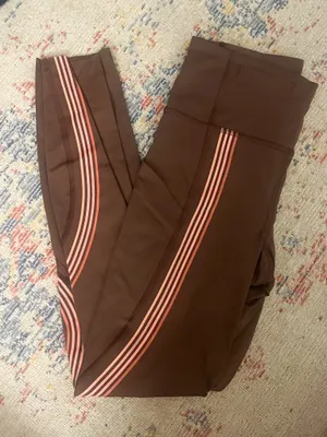 Lululemon Speed Light Tights Pink Side Stripes Pockets thumbnail 3