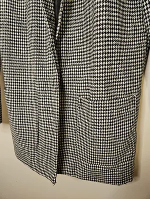 Ambiance Outerwear Black White Houndstooth Jacket Coat Business Casual Neutral thumbnail 3