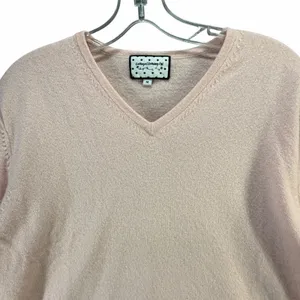 Cottage Clothing Inc Cashmere Sweater Womens M Pink Knit‎ Soft Girl Cozy Luxury thumbnail 5
