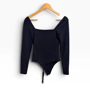 Aritzia Babaton black Contour Minimalist Square Neck bodysuit Long Sleeve Medium thumbnail 6