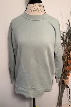Lululemon Perfectly Oversized Crew Sweatshirt Sage Green Cotton Pullover‎ Size 4 thumbnail 1