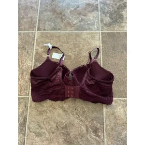 Aerie Real Power Paisley Lace Balconette Bra Royal Berry Size 34C thumbnail 6