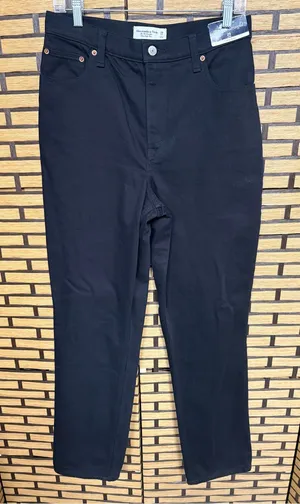 Abercrombie & fitch black the 90S straight ultra high rise jeans size 29 long thumbnail 1