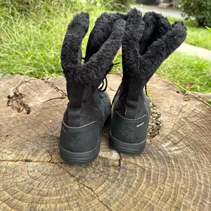 Columbia Ice Maiden II black leather suede waterproof winter boots women's size 8.5 thumbnail 3