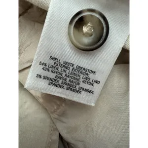 Anthropologie Women's 2 Linen Blend Wide Leg Sailor Pants Cream Side Buttons thumbnail 8