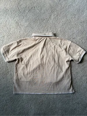 Tuckernuck sandstone Pique Holmes Boyfriend Polo beige short sleeve size small thumbnail 10
