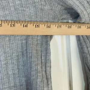 Babaton Aritzia Gray Wool Linen Ribbed Cropped Sweater Medium Neutral‎ Cozy thumbnail 5