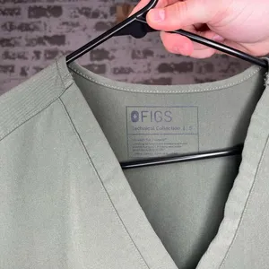 Figs | women olive green scrub top thumbnail 3