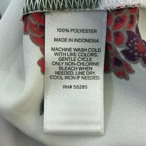 Express Floral Flutter Sleeve Tie Back Crop Top White Red Orange Size M thumbnail 6