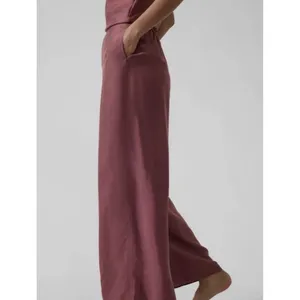 Athleta Calm Cool Pant Women's M Rose Pink Wide Leg Breathable Lightweight Silky thumbnail 3