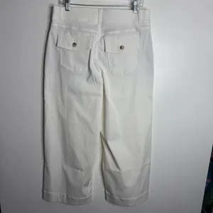 NWT‎ Spanx 1X Stretch Twill Cropped Pant Wide Leg Bright White Pull-On Casual thumbnail 3