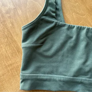 Abercrombie & Fitch Square Neck Lightly Lined Sports Bra, Green, Size Small thumbnail 4
