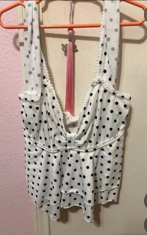 polk dot tank White thumbnail 1
