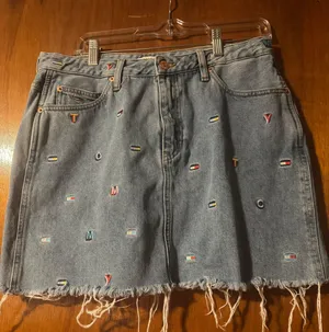 Embroidered Denim Skirt thumbnail 1